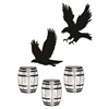 1 - Three sips brewing logo with eagles and mead barrels